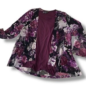 EUC NorthStyle Sheer Open Front Cascading Jacket. PXL